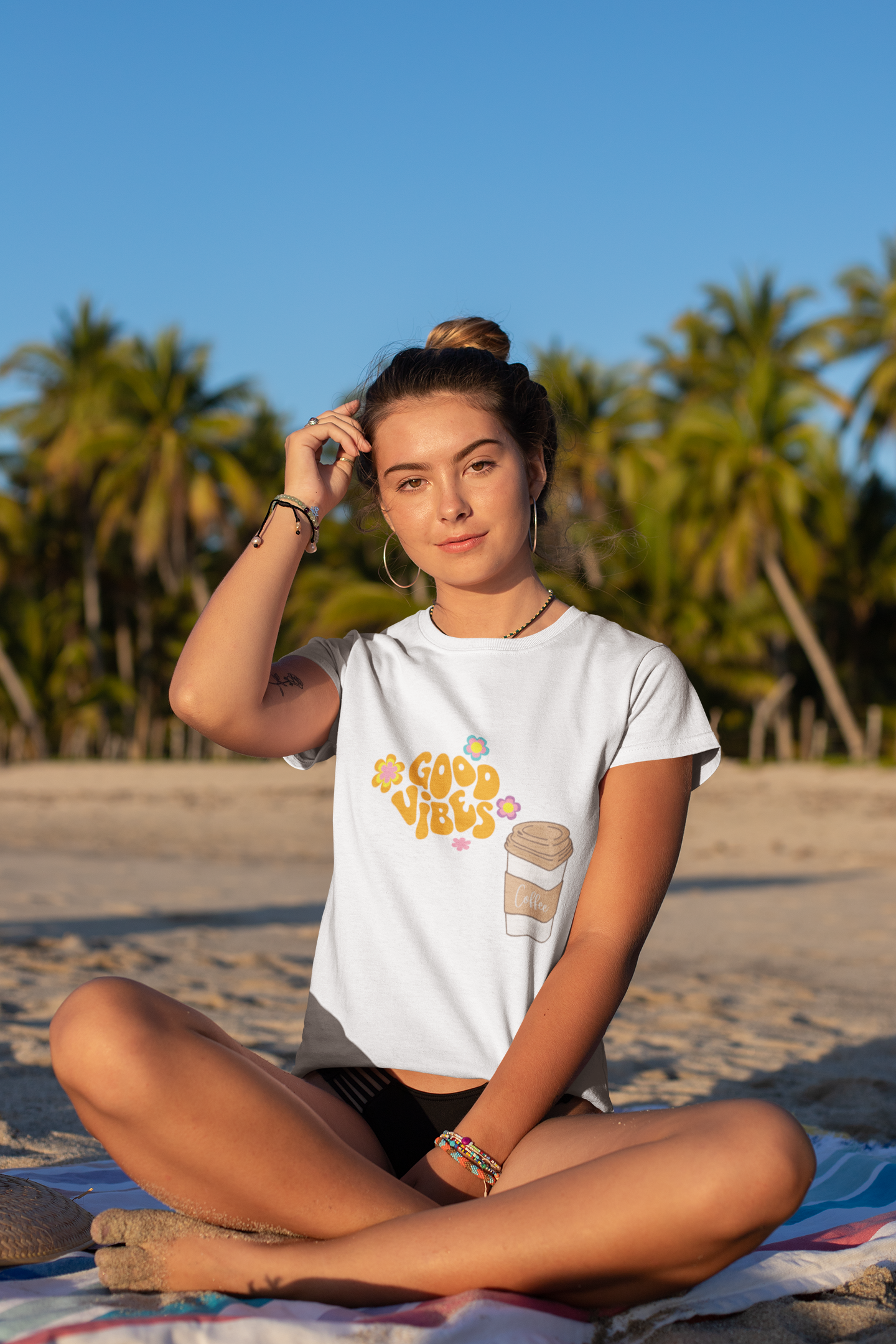 Unisex Oversized Cotton T-Shirt – Good Vibes Aesthetic Graphic Tee