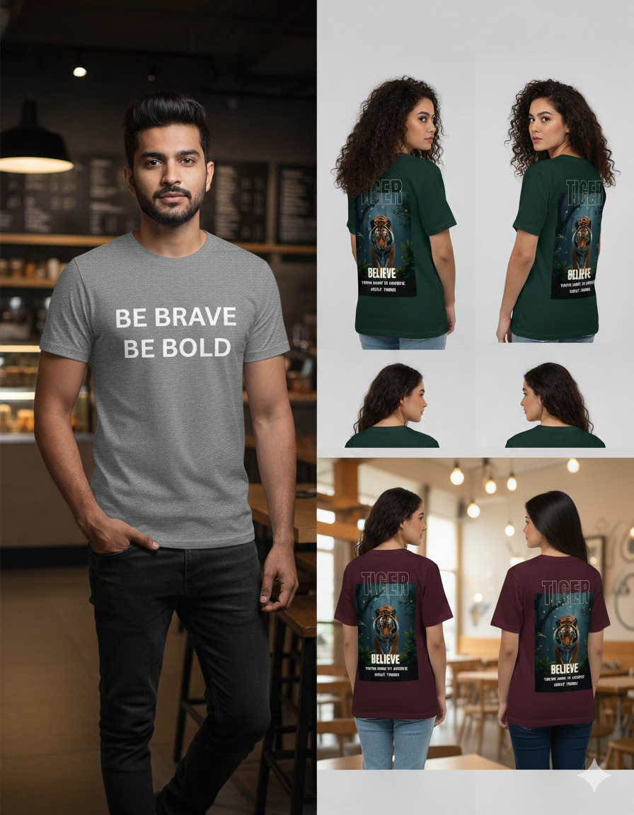 Be Brave Be Bold Graphic Unisex Basic T-Shirt – Minimal Inspirational Tee