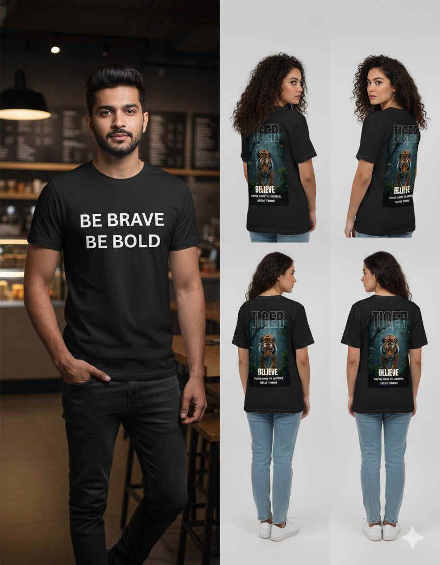 Be Brave Be Bold Graphic Unisex Basic T-Shirt – Minimal Inspirational Tee