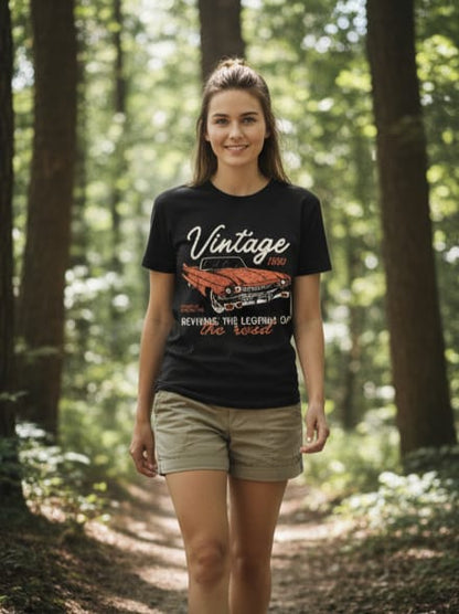 Vintage 1890 Classic Car Graphic  Oversized Unisex T-Shirt – Retro Legends of the Road Design