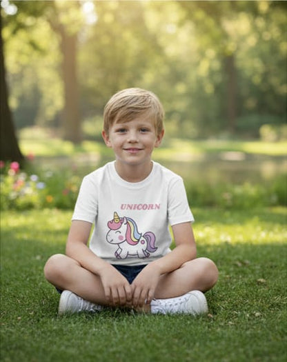 Kids Unicorn Graphic T-Shirt – Cute Rainbow Unicorn Cotton Tee for Girls