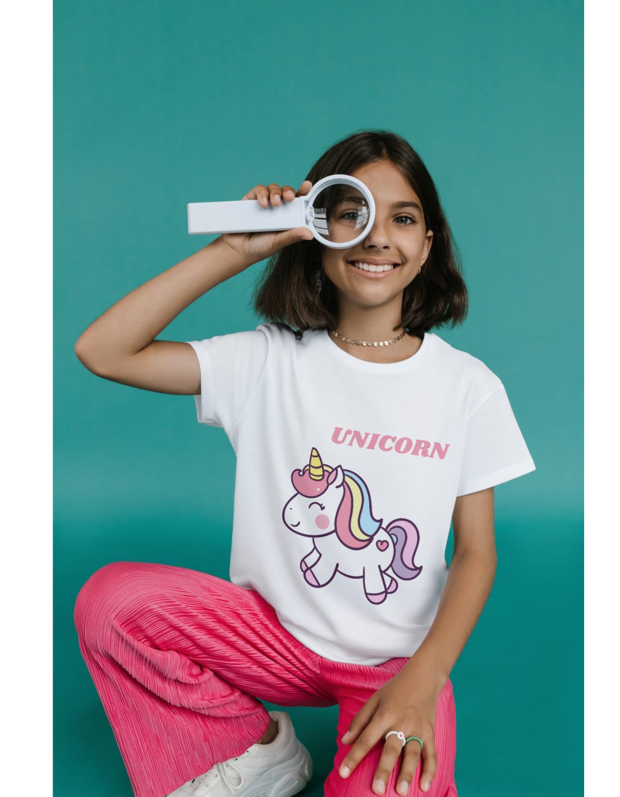 Kids Unicorn Graphic T-Shirt – Cute Rainbow Unicorn Cotton Tee for Girls